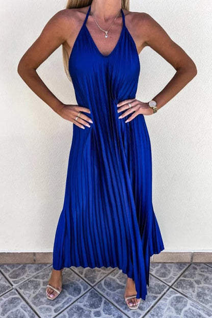 MW | Breeze Schlupf plissiertes Maxikleid