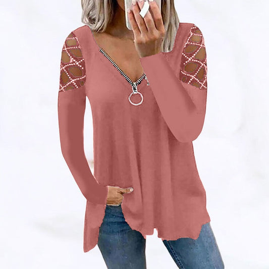 EM | Schickes Langarm-Shirt mit Knopfleiste