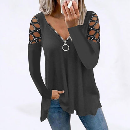 EM | Schickes Langarm-Shirt mit Knopfleiste