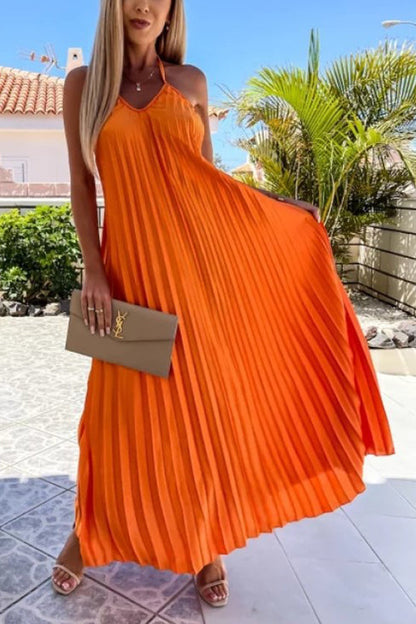 MW | Breeze Schlupf plissiertes Maxikleid