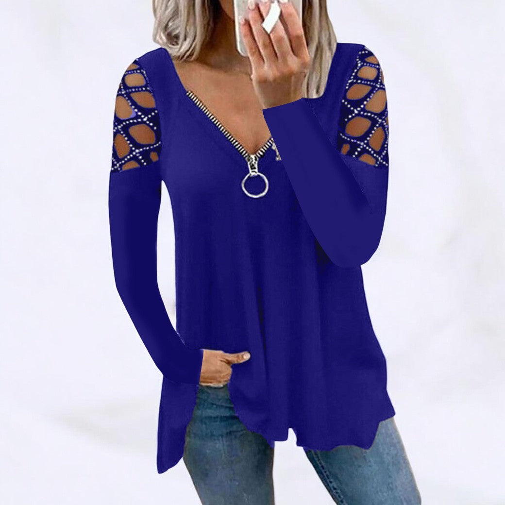 EM | Schickes Langarm-Shirt mit Knopfleiste