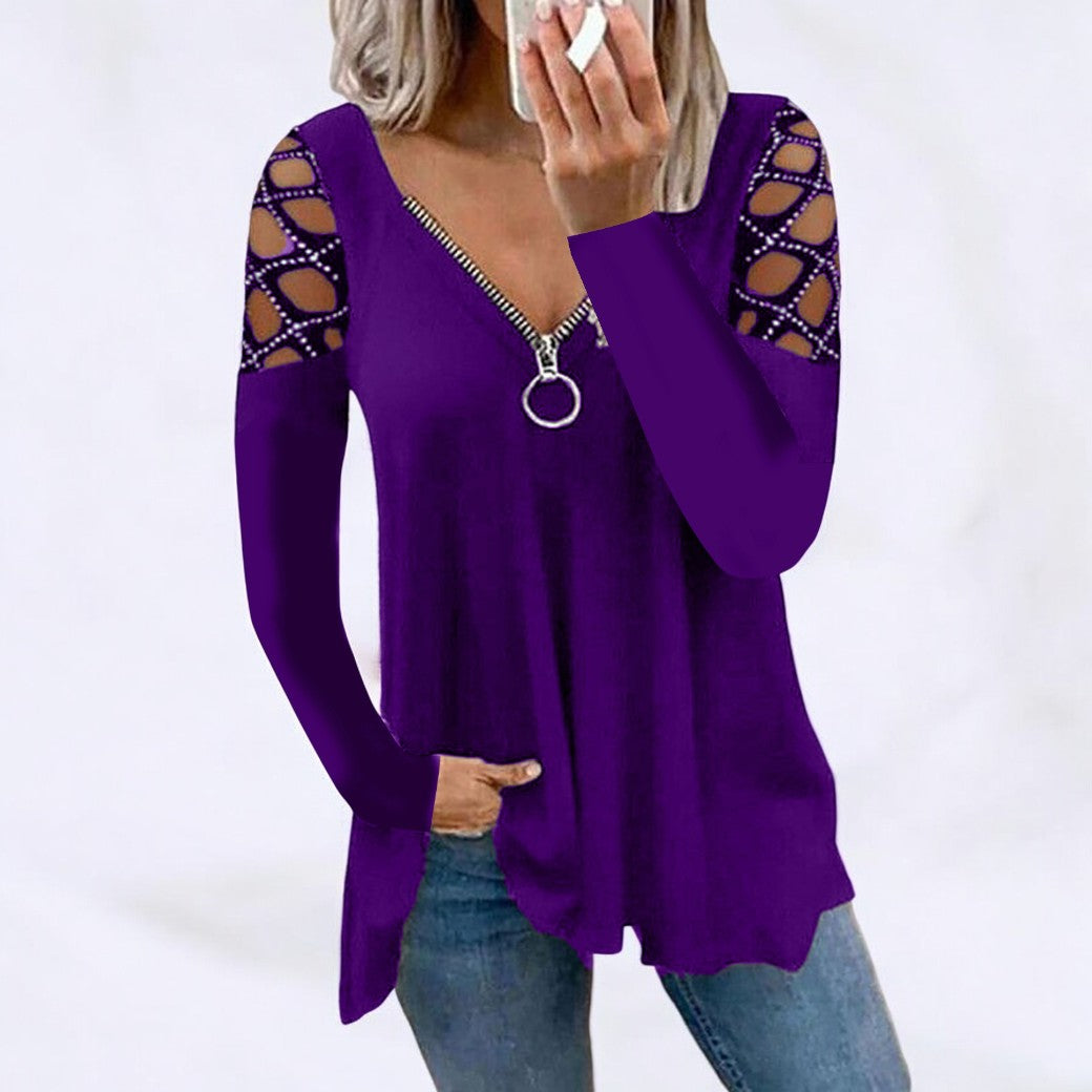 EM | Schickes Langarm-Shirt mit Knopfleiste