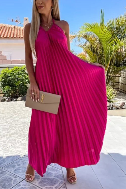 MW | Breeze Schlupf plissiertes Maxikleid