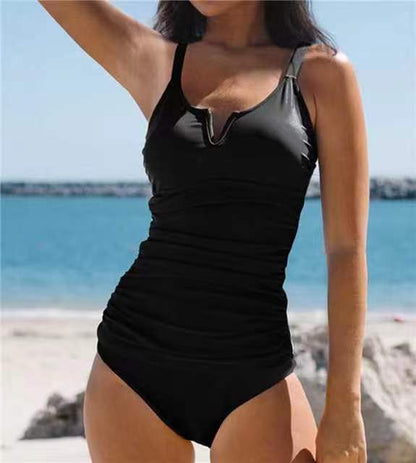 EM | Bedruckter Tankini mit V-Ausschnitt