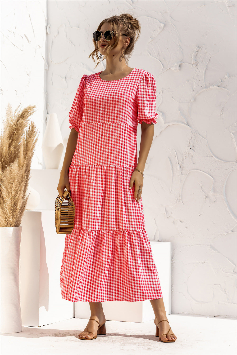 MW | Gingham Midikleid für jeden Tag