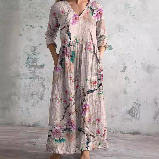 MW | Zeitloses geblümtes Maxikleid