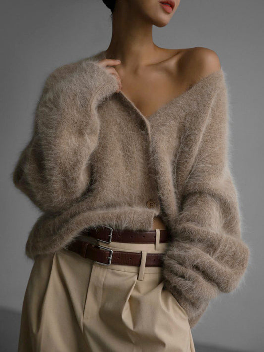 EM | Langärmelige Strickjacke mit hängenden Schultern