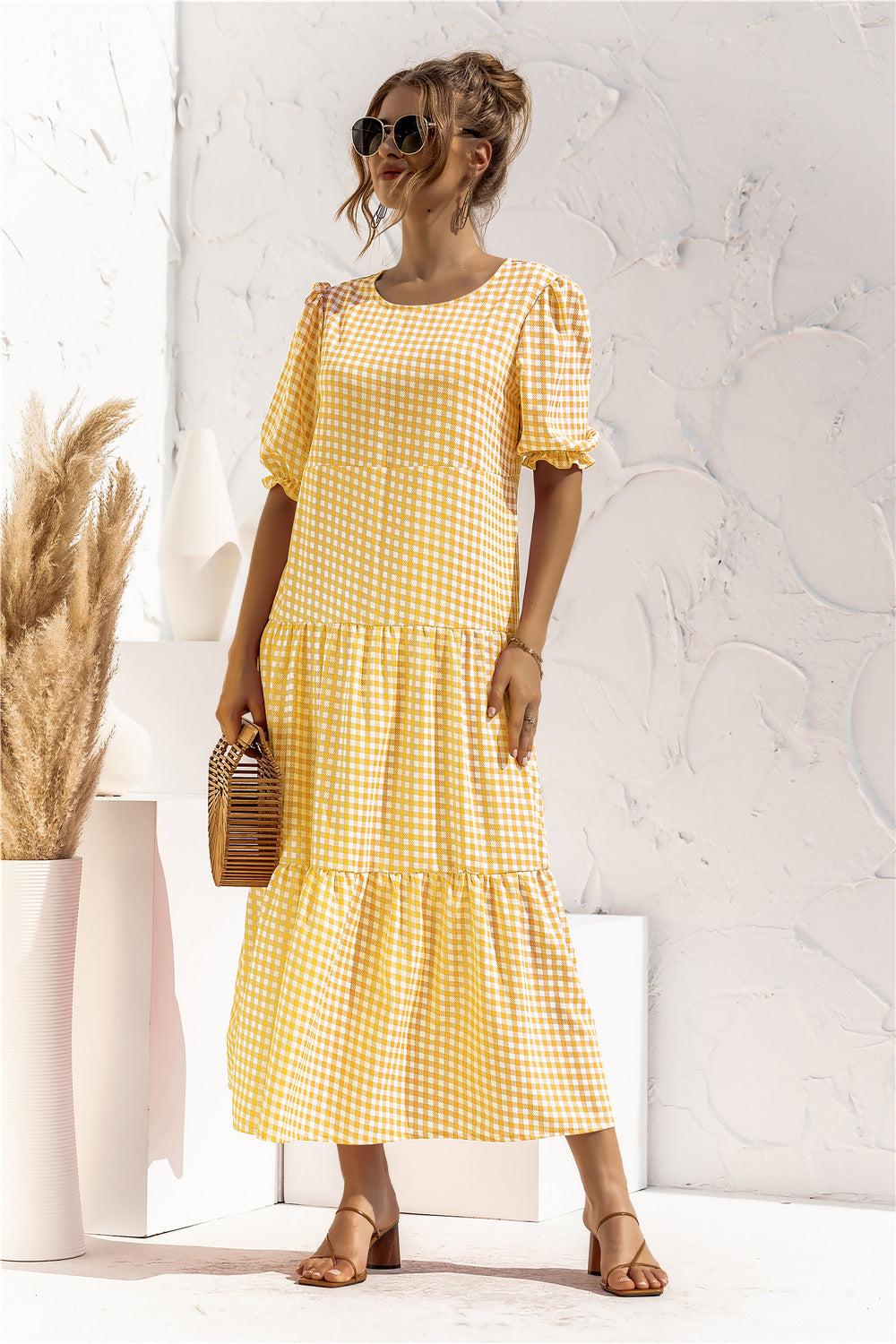 MW | Gingham Midikleid für jeden Tag