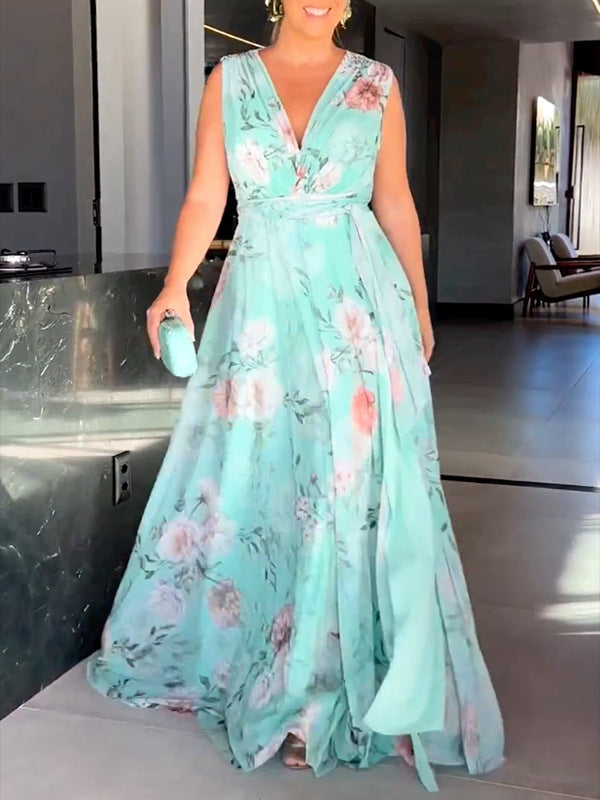 EM | Geblümtes Maxikleid mit Schlitz