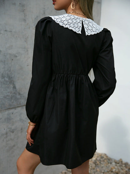 MW | Vintage Peter Pan Kragen schwarz Spitze Kleid
