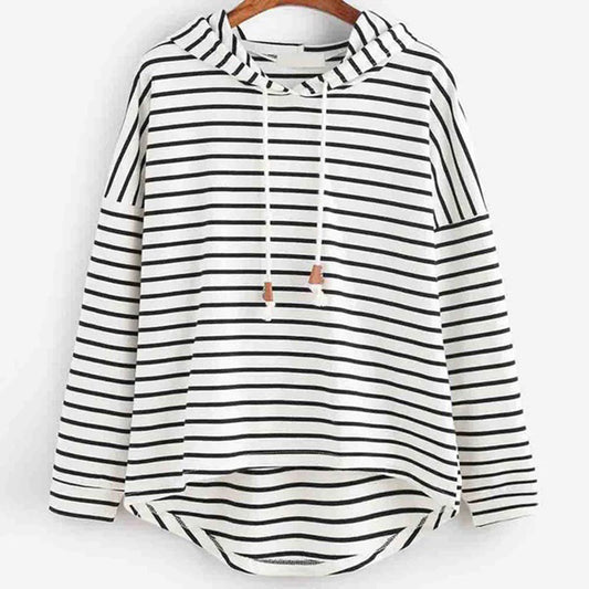 EM | Gestreiftes Kapuzen-pullover in Übergröße