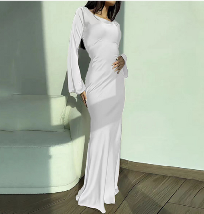 MW | | Damen Langarm Hochzeits Gast Kleid | Maxi