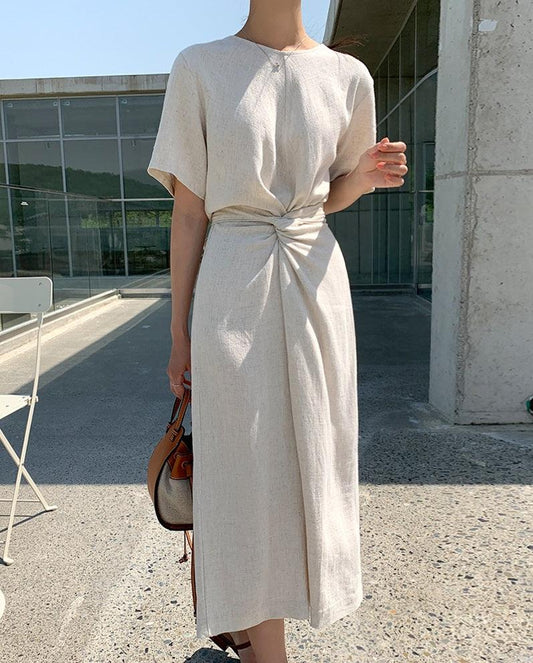 MW | Gedrehtes Leinenkleid