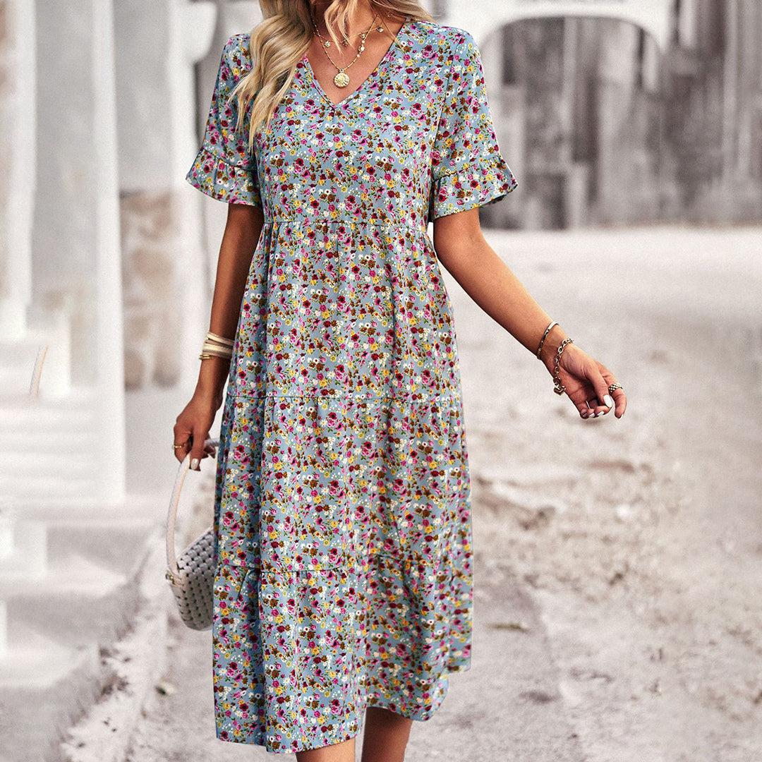 MW | Elegantes geblümtes Midikleid