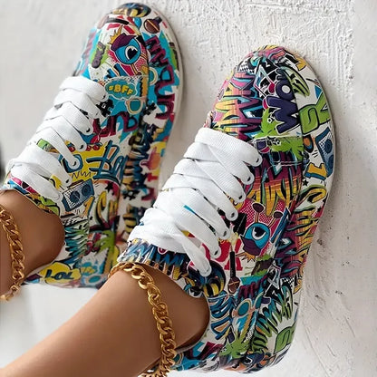 EM | Graffiti-Druck High-Top-Sneakers