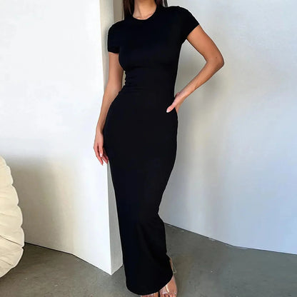 MW | Bodycon Maxikleid mit kurzen Ärmeln