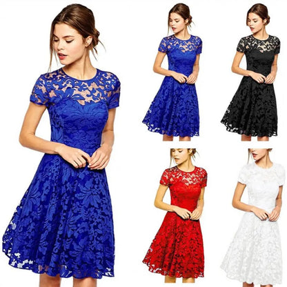 MW | Elegantes Plus Size Sommer Minikleid A-Linie Rundhalsausschnitt Style