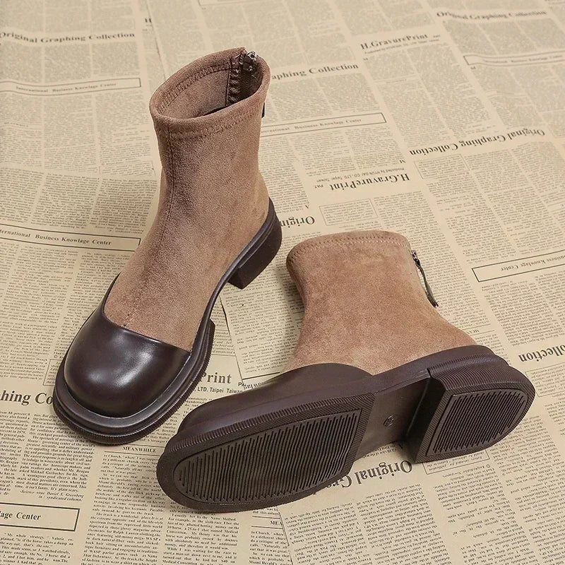 EM | Stiefelette aus Wildleder und Leder