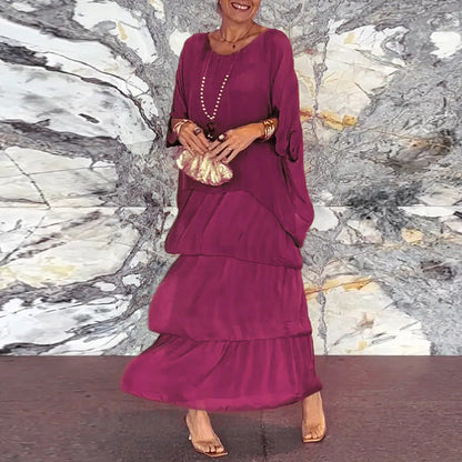 MW | Fließendes Maxikleid im Lagenlook