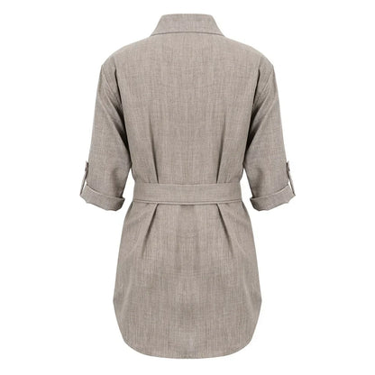 MW | Elegantes Minikleid Tiefer V-Ausschnitt 3/4 Ärmel Frauen Mode