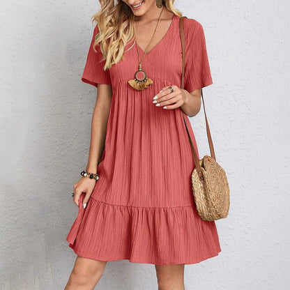 MW | Trendy Boho Ruffle Saum Minikleid