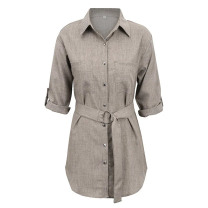 MW | Elegantes Minikleid Tiefer V-Ausschnitt 3/4 Ärmel Frauen Mode