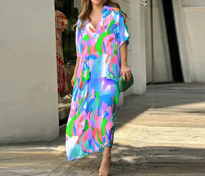 Clarise - Strandkleid mit V-Ausschnitt und geteilter Spitze