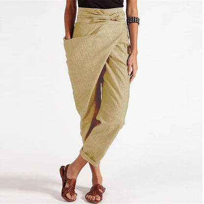 EM | Elegante Cropped-Hose mit Wickelvorderseite