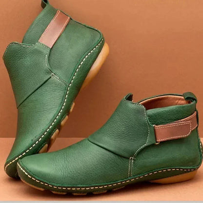EM | Lederstiefeletten mit Kontrastbesatz