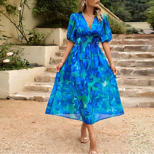 MW | Midikleid mit V-Ausschnitt