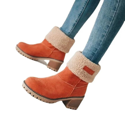EM | Gemütliche Fold-Over-Stiefeletten mit klobigem Absatz