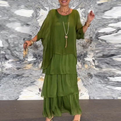 MW | Fließendes Maxikleid im Lagenlook