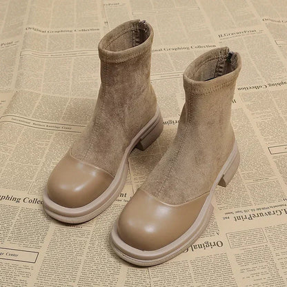 EM | Stiefelette aus Wildleder und Leder