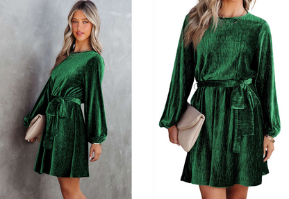 MW | Langärmeliges Minikleid aus Samt
