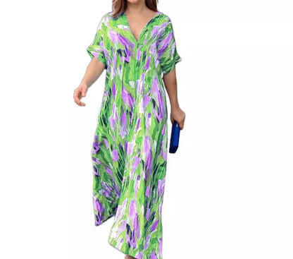 Clarise - Strandkleid mit V-Ausschnitt und geteilter Spitze