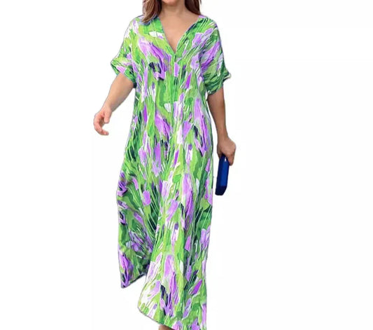 Clarise - Strandkleid mit V-Ausschnitt und geteilter Spitze