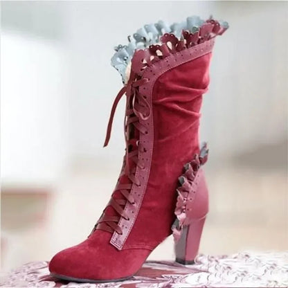 EM | Viktorianisch inspirierte Schnürstiefel mit Absatz