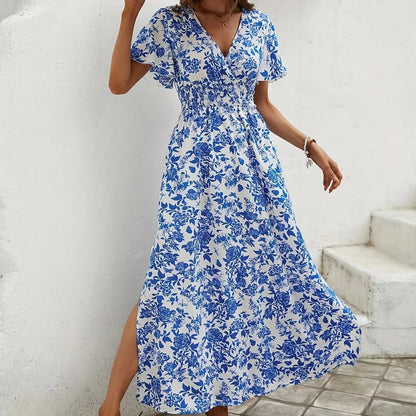 MW | Frauen Boho Print Minikleid Sommer Elegantes ärmelloses Sonnenkleid