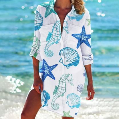 EM | Buntes Button-Up midi kleid
