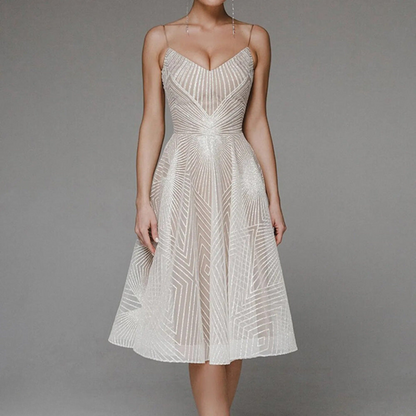 MW | Elegantes bedrucktes Midikleid