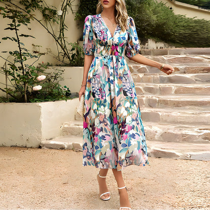 MW | Midikleid mit V-Ausschnitt