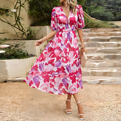 MW | Midikleid mit V-Ausschnitt