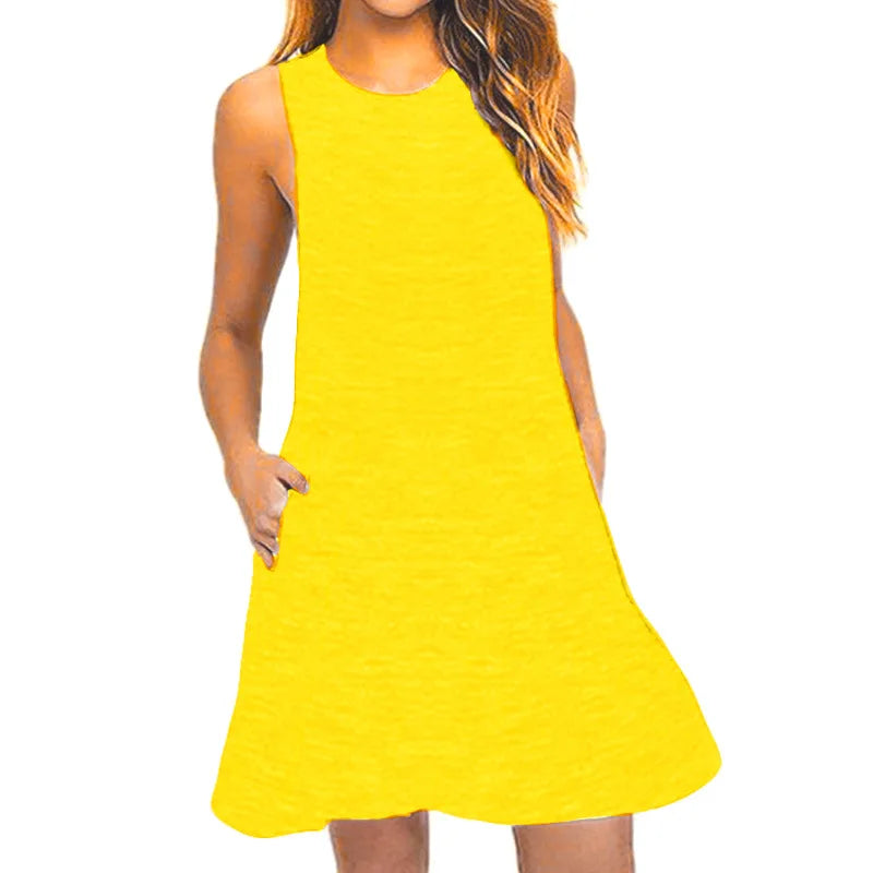MW | Sommer Casual Swing T-Shirt Strand Midi-Kleider