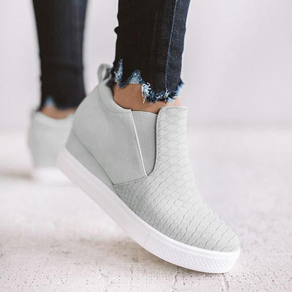 EM | Frauen Runde Hollow Wedges Stiefeletten mit Reißverschluss