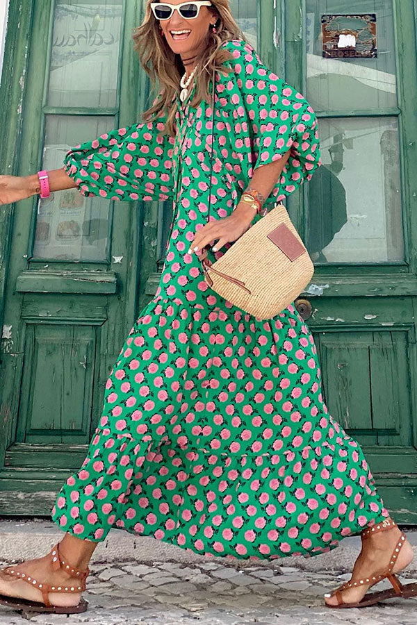 MW | Midikleid mit Puffärmeln