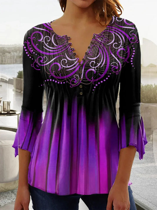 EM | Damen Top mit grafischem Blumenprint