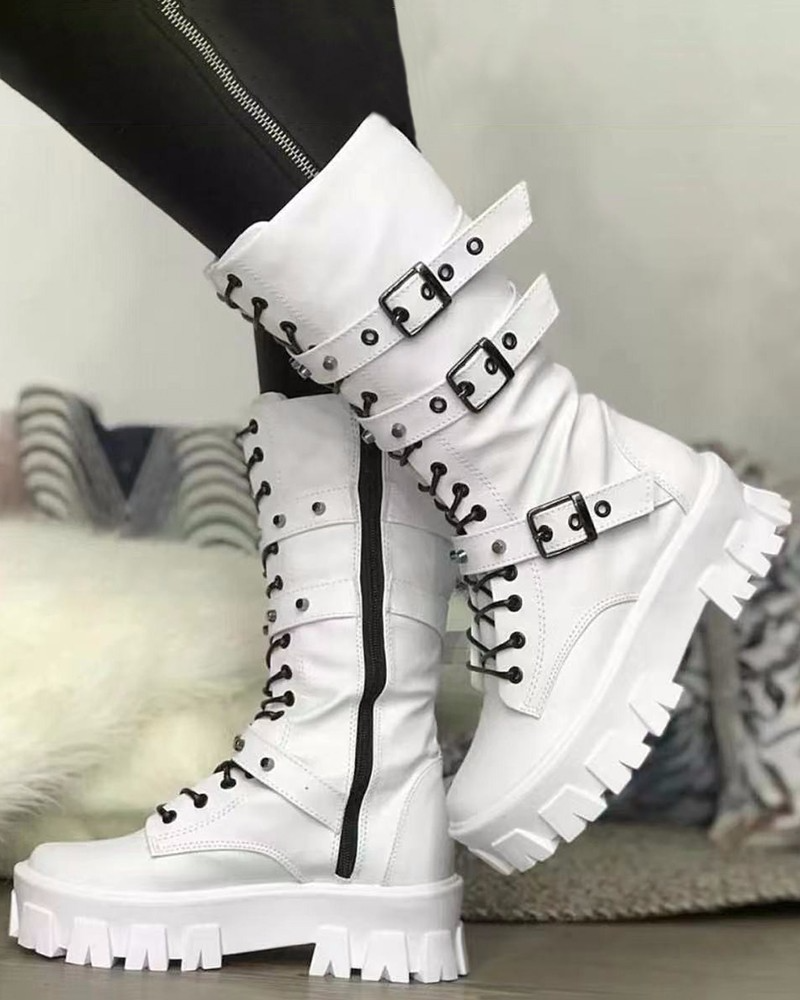 EM | Stiefel mit Reißverschluss und Schnallen