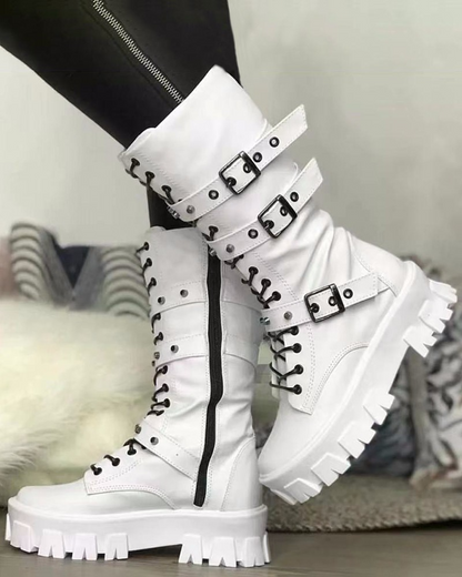 EM | Stiefel mit Reißverschluss und Schnallen