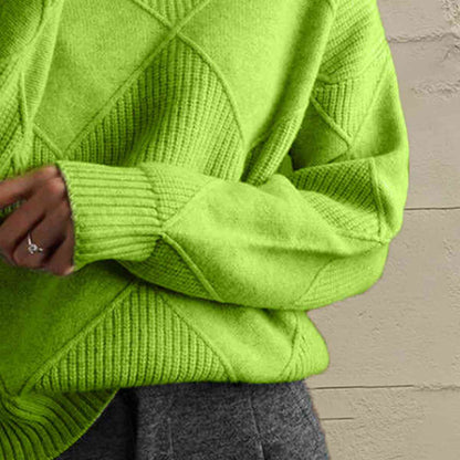 EM | Schicker Turtle-neck pullover aus geometrischem Strick