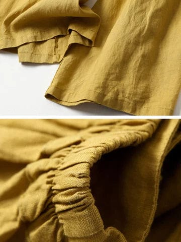 MW | Hose mit weitem Bein aus Baumwolle und Leinen